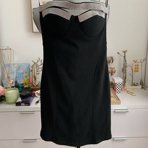 Black body con dress with rhinestones